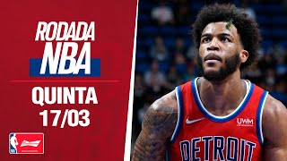 SADDIQ BEY LIDERA VITÓRIA DOS PISTONS COM 51 PONTOS  RODADA NBA 1703 [upl. by Kitrak]