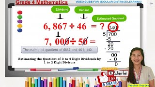 Estimating the Quotient of 3 to 4 Digit Dividends by 1 to 2 Digit Divisors [upl. by Negem]