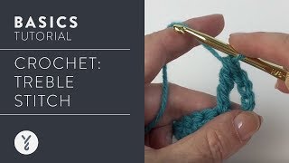 Beginner Crochet How to Treble Stitch [upl. by Armalla539]