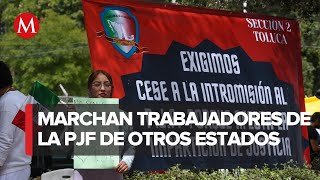 Inicia marcha de trabajadores del PJF en CdMx [upl. by Pinette]