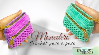 ❤❤❤ HERMOSO monedero tejido a CROCHET paso a paso  hermoso monedero tejido para principiantes [upl. by Emearg]