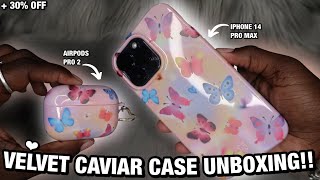 iPhone 14 Pro Max📱Velvet Caviar Case w Accessories Unboxing  Review 📦 30 OFF  AURA🦋EDITION✨ [upl. by Aita]