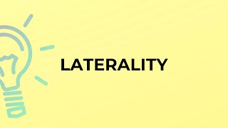 What is the meaning of the word LATERALITY [upl. by Eimrej798]