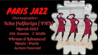 PARIS JAZZ Line Dance Chorr by Icha Yulfariza Demo by The DIV [upl. by Minnnie]