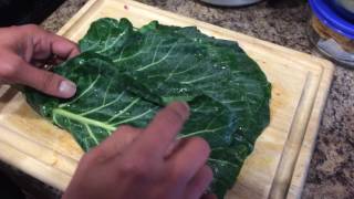 How to chop collard green leaves easily [upl. by Enutrof200]