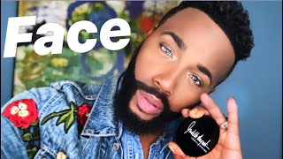 BLACK MAN MAKEUP TUTORIAL 2019 STEP BY STEP GRWM GLOWING SKIN ROUTINE [upl. by Newo466]