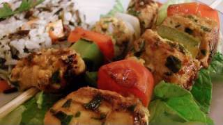 Moroccan Chicken Skewers Recipe  CookingWithAlia  Episode 108 [upl. by Nivled]