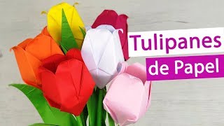 🌷 Tulipán de papel fácil y bonito – Flores de papel fáciles de hacer [upl. by Aihtenyc472]