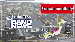 2 Minutos BandNews 010124  Manhã Terremoto de magnitude 75 atinge o Japão [upl. by Ecirtap]