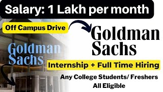 Goldman Sachs Summer Internship Announce  Goldman Sachs Analyst Hiring fresherCollege student [upl. by Dewie]