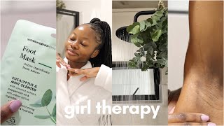 my “that girl” selfcare routine  everything shower journaling therapy amp more🧖🏾‍♀️ [upl. by Ahsitan]