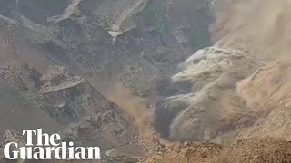 Moment mine collapses in Chinas Inner Mongolia region [upl. by Semajwerdna]