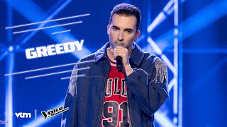 Wout  Greedy  Liveshow 1  The Voice van Vlaanderen  VTM [upl. by Enamrahc]