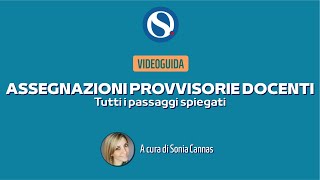 TUTORIAL  Assegnazioni provvisorie docenti tutti i passaggi spiegati Tutte le info utili [upl. by Woolcott]