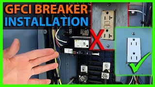 How To Install a Ground Fault Circuit Breaker to Replace a GFCI Outlet or Receptacle [upl. by Silecara651]