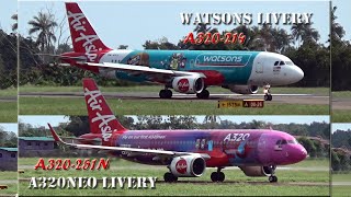 Plane Spotting  Sandakan Airport 1500m Short Landing  A320Neo Livery  Watsons Livery [upl. by Vijnas814]