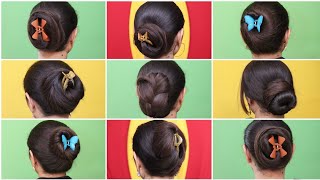 Updo hairstyles with clutcher l medium claw clip hairstyles for long hair l hair style girl simple [upl. by Odraleba]