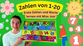 Erste Worte und Zahlen spielerisch lernen  Mit Miss Josi  Zahlenlied Nummern 120  Babys lernen [upl. by Elleinad]