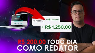 3 Sites Para Trabalhar Como Redator  COMO GANHAR R 200 TODO DIA COMO REDATOR [upl. by Adorne]