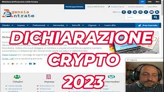 DICHIARAZIONE CRIPTOVALUTE QUADRO RW 2023 sul sito dell Agenzia delle Entrate cripto [upl. by Aleekat829]