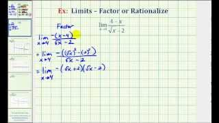 Ex 2 Find a Limit by Rationalizing or Factoring [upl. by Nosned476]