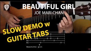 Beautiful Girl Jose Mari Chan Slow Demo Fingerstyle Guitar Cover w Tabs Chords  EdwinE [upl. by Kaya140]