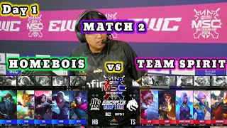 Match 2  HOMEBOIS vs TEAM SPIRIT  MLBB MSC 2024 x EWC Group Stage [upl. by Netsrik]