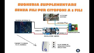 SUONERIA SUPPLEMETARE AGGIUNTIVA UNIVERSALE SENZA FILI PER CITOFONI A 5 FILI [upl. by Nyrek19]