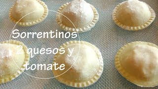 Hacer SORRENTINOS AMASADOS con PALOTE  2 QUESOS Y TOMATE SUPER SIN MAQUINA  Acqua Rosa Recetas [upl. by Cosetta]