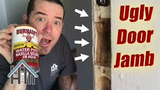 How to fix an ugly door jamb repair bad jambwood repair  easy [upl. by Elletse]