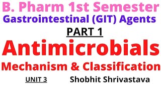 AntimicrobialsGastrointestinal AgentsInorganic Chemistry B Pharm 1 SEM Unit 3 As PCI Syllabus [upl. by Silden809]