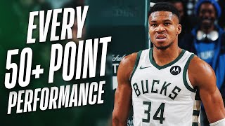 EVERY TIME Giannis Antetokounmpo Scored 50 PTS In A Game [upl. by Yrocaj]