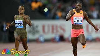 SHACARRIS REVENGE Richardson speeds past Julien Alfred for Zurich 100m crown  NBC Sports [upl. by Ellehsim950]