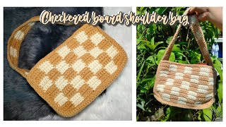 Crochet Checkered Shoulder Bag Beginner friendly [upl. by Iden]