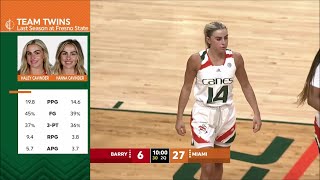 Cavinder Twins Haley amp Hanna Play First Exhibition Game After Transferring To ACC Miami Hurricanes [upl. by Ahsikahs]