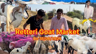 Retteri Goat Market 2024🐐 Bakrid Santhai on 16062024  Heavy Size Andhra Guntur Goat sheep [upl. by Courcy540]