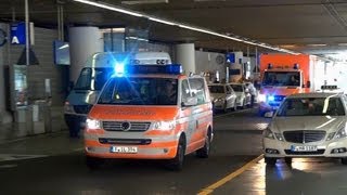 Gebäudelöschzug  KLAF WF  neuer RTW EMS Fraport am Terminal1 [upl. by Atimed740]