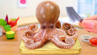 Yummy Miniature Cooking Octopus Curry in Mini Kitchen ASMR [upl. by Sommers]