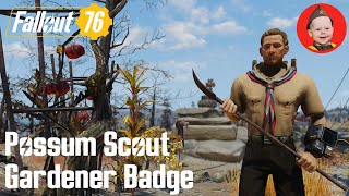 Fallout 76 Possum Scout  Gardening Badge PS4 gameplay Episode 102 [upl. by Neerod]