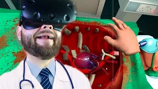 OPERAÇÃO EM REALIDADE VIRTUAL  Surgeon Simulator VR HTC Vive [upl. by Tisbe]