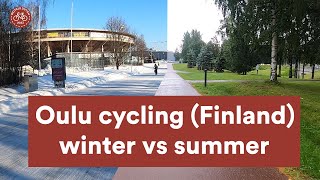 Winter vs summer cycling in Oulu Finland [upl. by Garrity195]