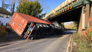 TRUCKS SMASHING INTO BRIDGES  Trucks Hitting Overpasses Trucks Hitting Bridges Compilation [upl. by Imoian]