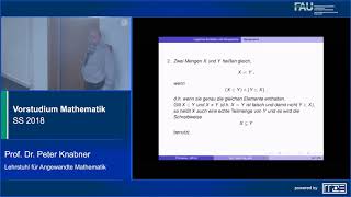 Vorstudium Mathematik – Vorlesung 2 – Mengenlehre amp Prädikatenlogik [upl. by Hairim548]