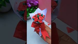 Cute roses bouquet💐 youtubeshorts diy trending craft art ektascreativity papercraft [upl. by Ermina]