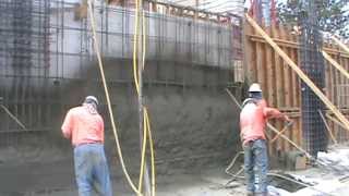 Formwork for Structural Shotcrete Wall being sprayed with concrete [upl. by Jorgan]