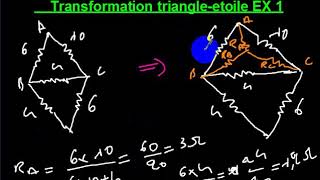 17 Theoreme de Kennelly Transformation triangle etoile EX 1 [upl. by Ilsel149]