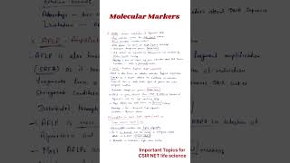 Molecular Markers  Methods in Biology CSIR NET important topics csirlifescience [upl. by Bucher]