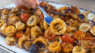 ANELLI DI CALAMARI AL FORNO 🦑alla Mediterranea 🦑 ricetta senza frittura senza grassi [upl. by Iline116]