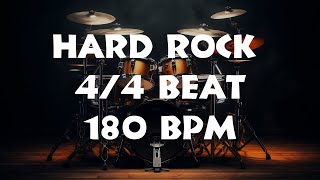 44 Drum Beat  180 BPM  HARD ROCK  Lets Jam [upl. by Rosemare]