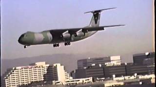 Lockheed C141 Starlifter Arriving at LAX [upl. by Harman944]